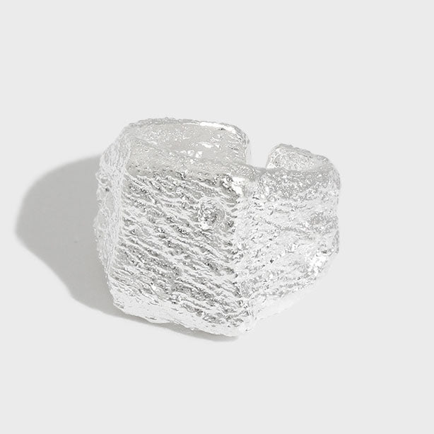 Hot 925 Sterling Silver Men's Geometry Square Adjustable Ring