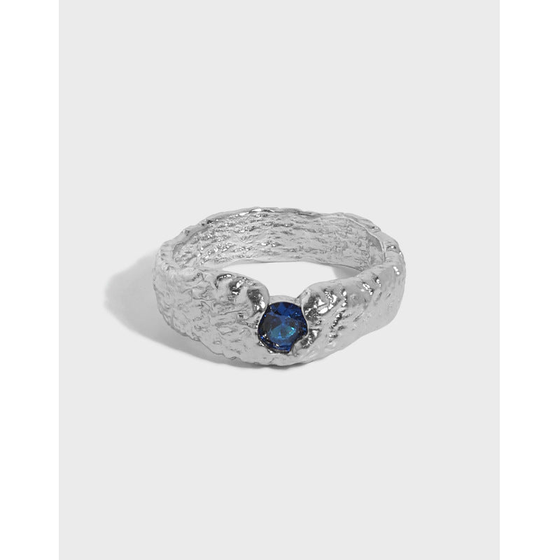 Elegant 925 Sterling Silver Fashion Blue CZ Ring