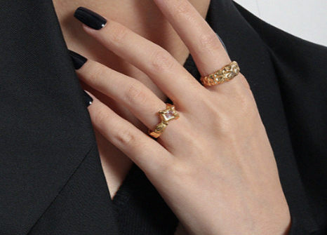 Men's Geometry Rectangle CZ 925 Sterling Silver Adjustable Ring