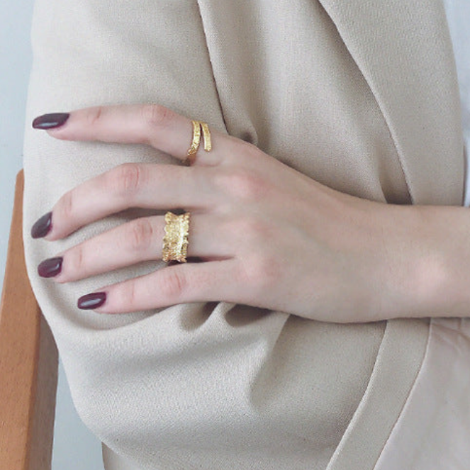 Modern Girl's Skirt 925 Sterling Silver Adjustable Ring