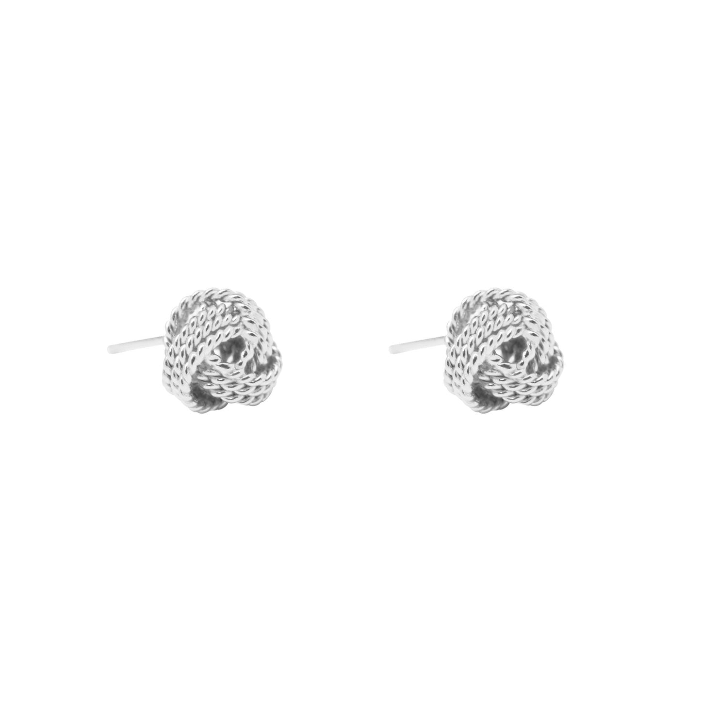 Stylish Knot Stud Earrings - 925 Sterling Silver, 18k Gold plated