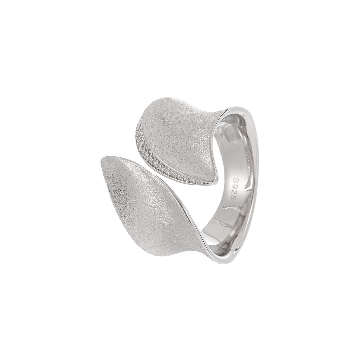 Fashion Chunky CZ Border Geometry 925 Sterling Silver Adjustable Ring