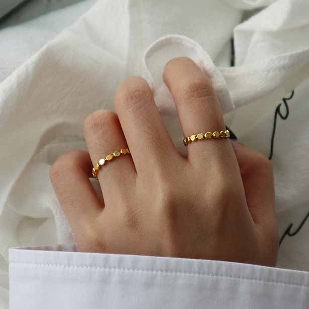 925 Sterling Silver Geometry Oblate Bead Ring