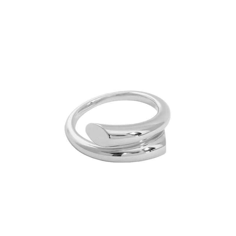 925 Sterling Silver Adjustable Ring Minimalism Line Crossing