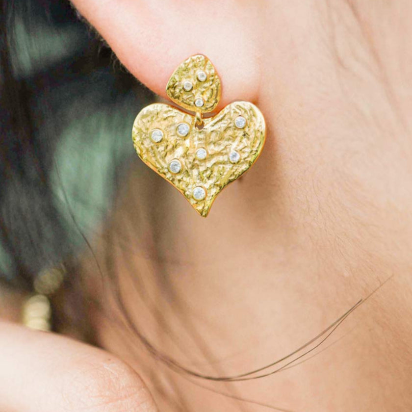 Beautiful Sweet Girl Heart 925 Sterling Silver Stud Earrings