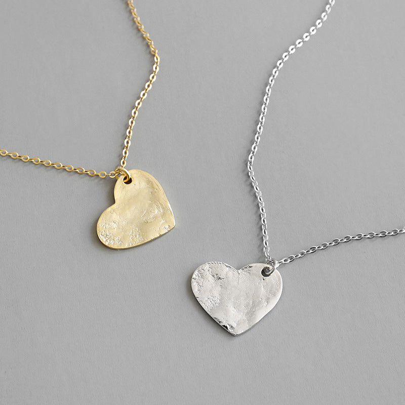 Hammered Heart 925 Sterling Silver Necklace