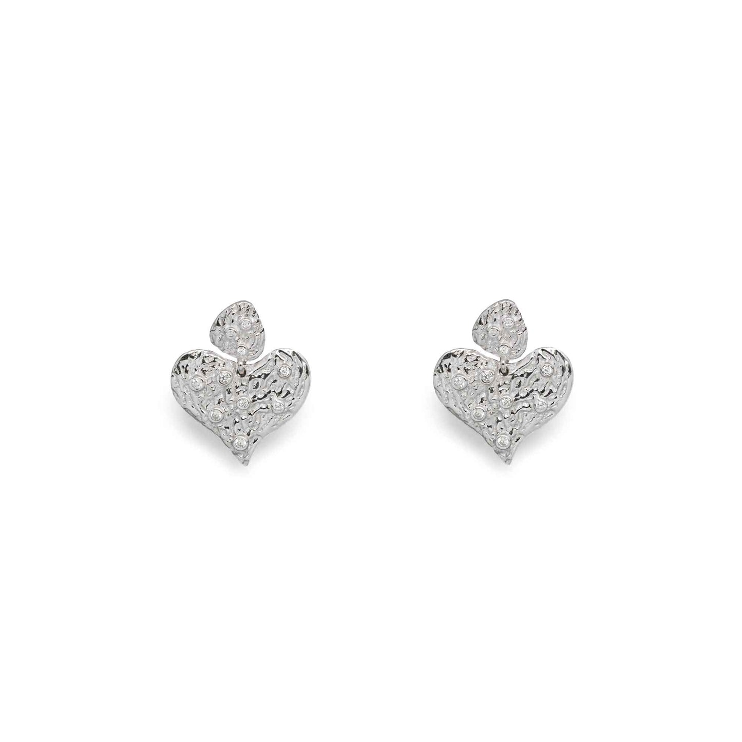 Beautiful Sweet Girl Heart 925 Sterling Silver Stud Earrings