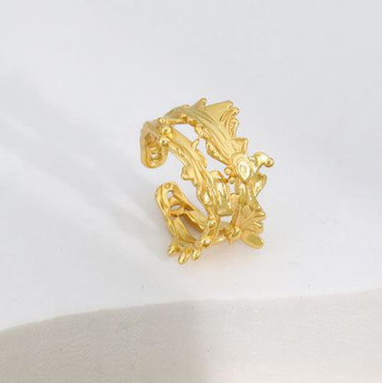Irregular Hollow 925 Sterling Silver Adjustable Ring