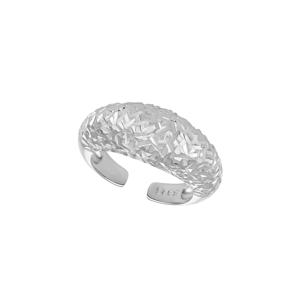 Modern Irregular Surface 925 Sterling Silver Adjustable Ring