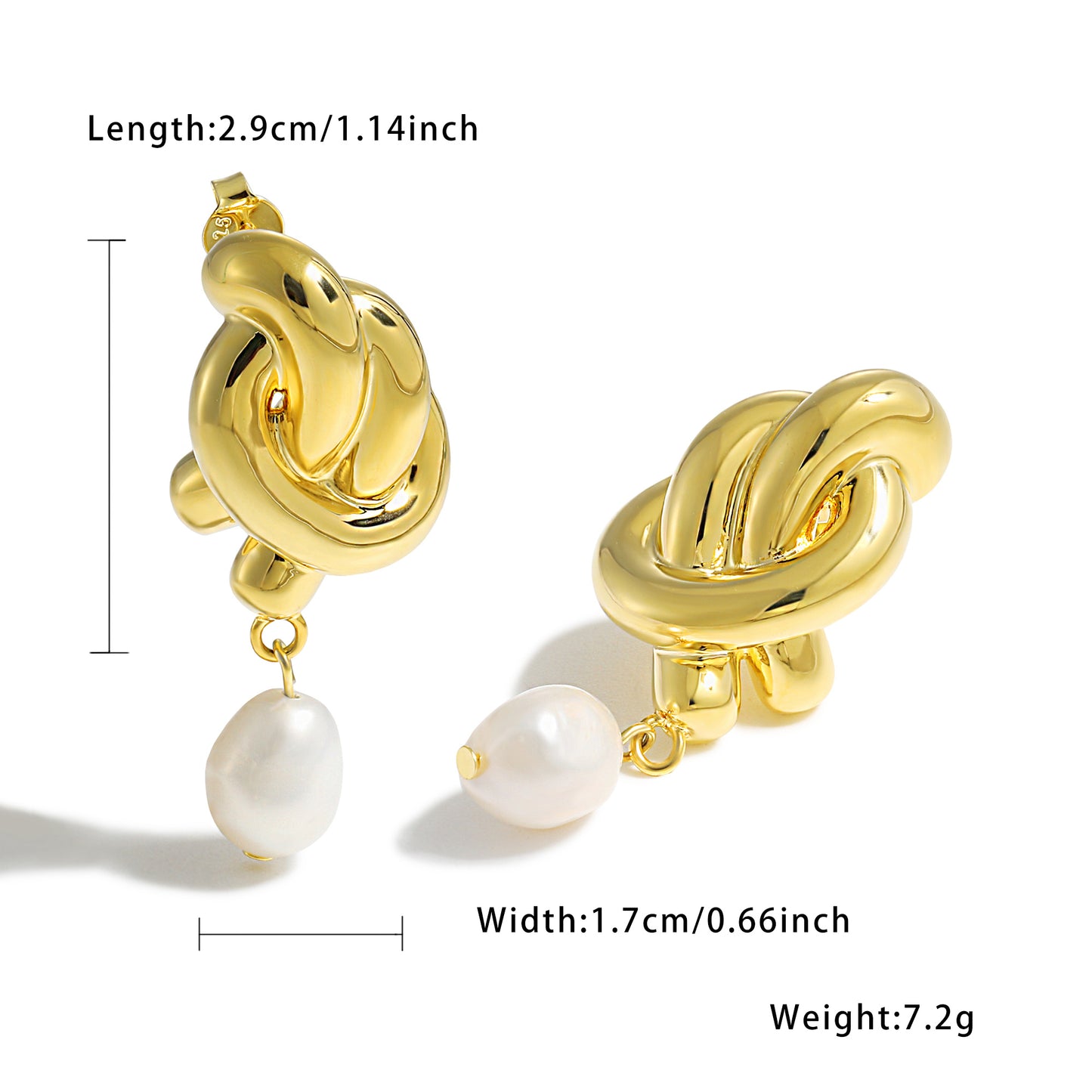 Trendy 999 Pure Silver Knots Lightweight Electroforming Chunky Huge Statement Earrings