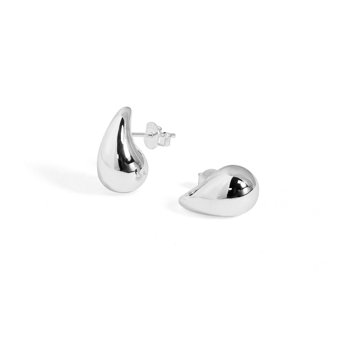 Cute Mini Water Drop 18k Gold Plated S999 Sterling Silver Electroforming Stud Earrings