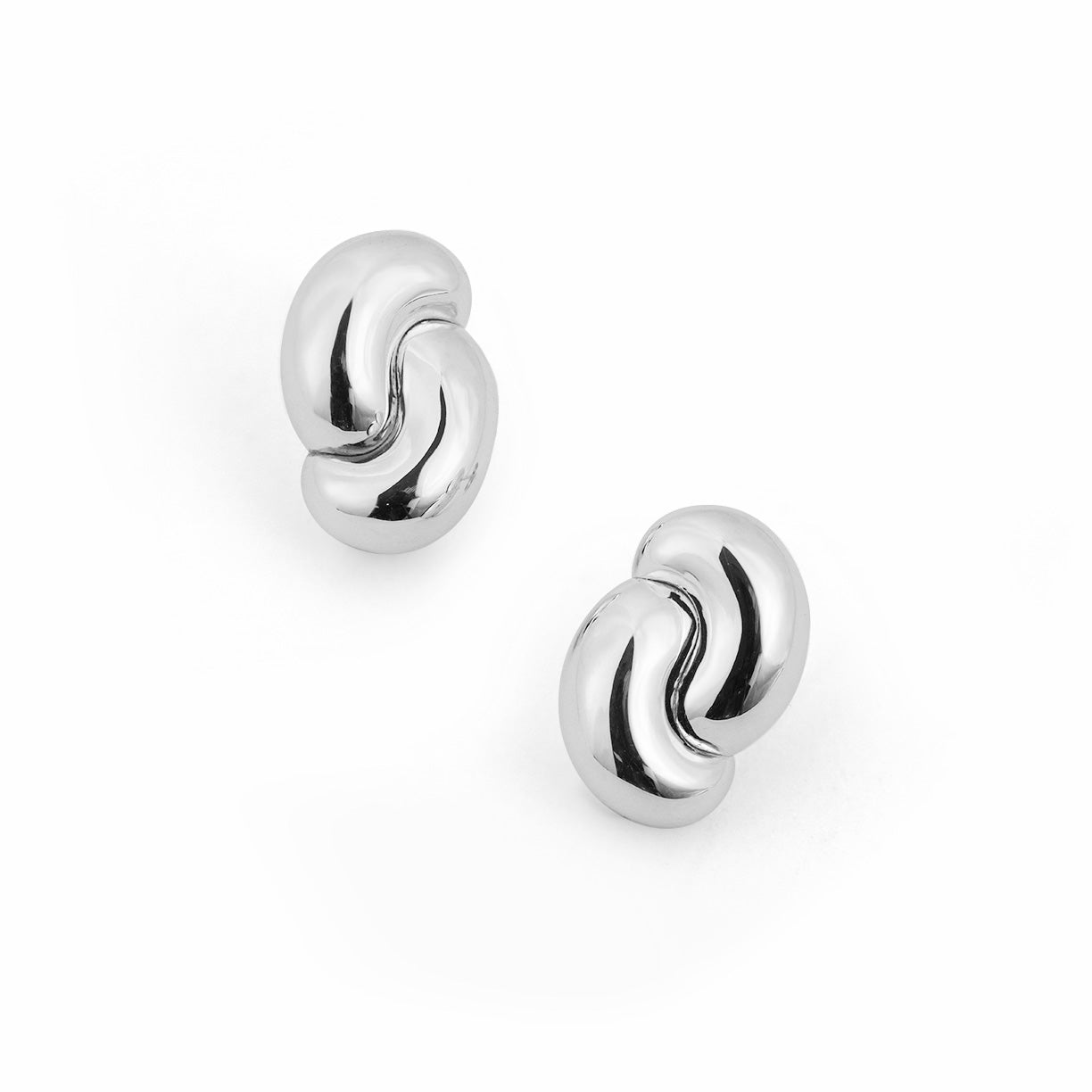 Fine Jewellery Women Elegant Light Two Drop Water Hypoallergenic S999 Sterling Silver Stud Earrings