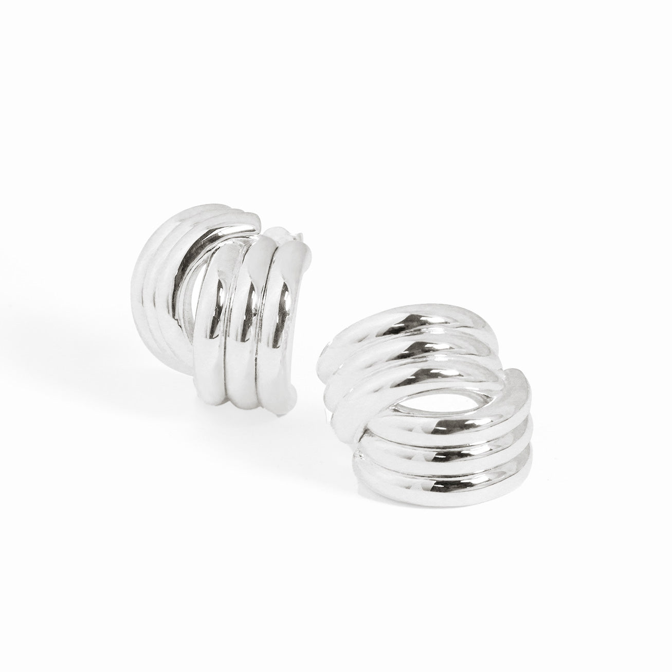 S999 Sterling Silver Chunky Extra Large Cross Statement Earrings
