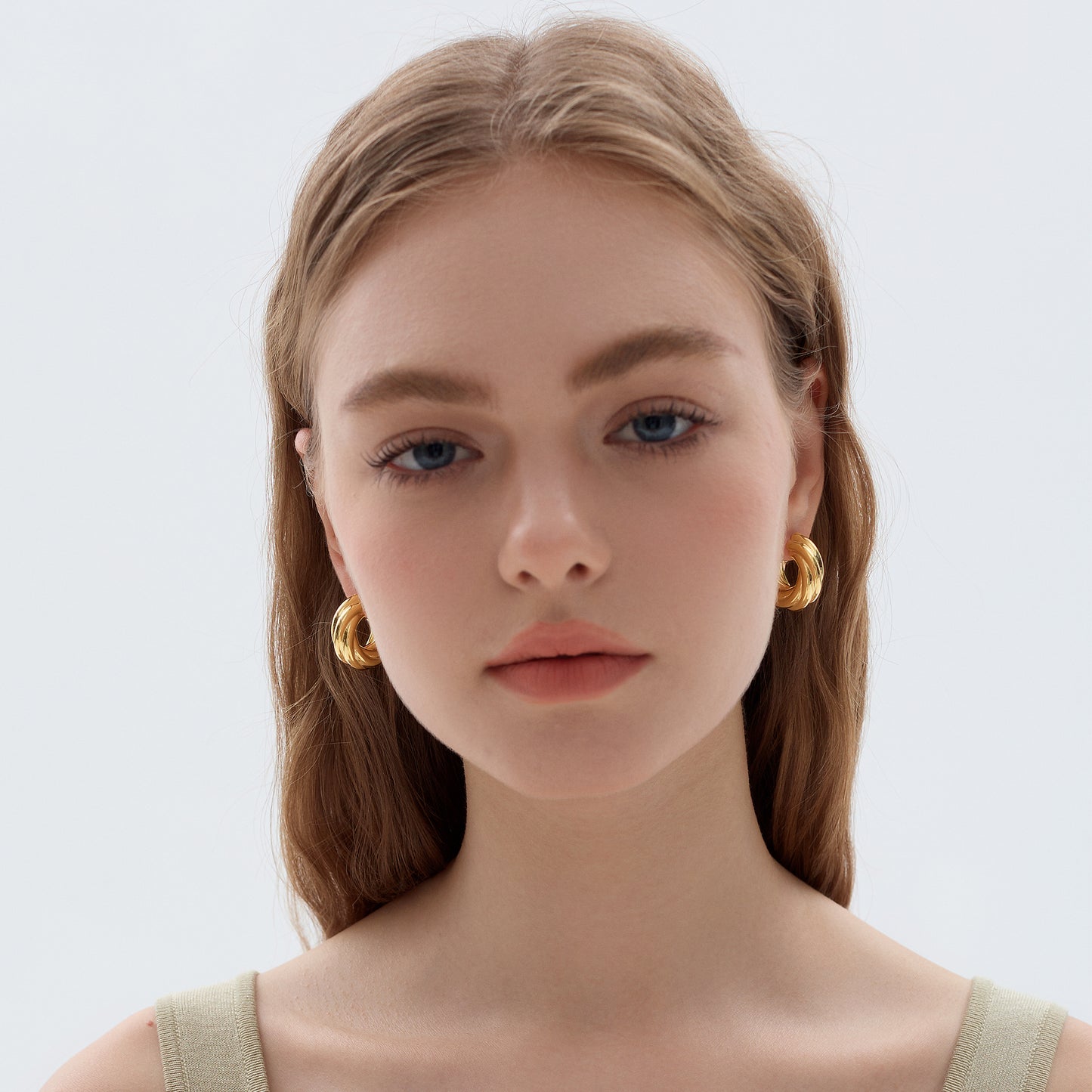 999 Sterling Silver Hollow Chunky Elegant Twsited Statement Jewellery Mini Round Hoop Earrings