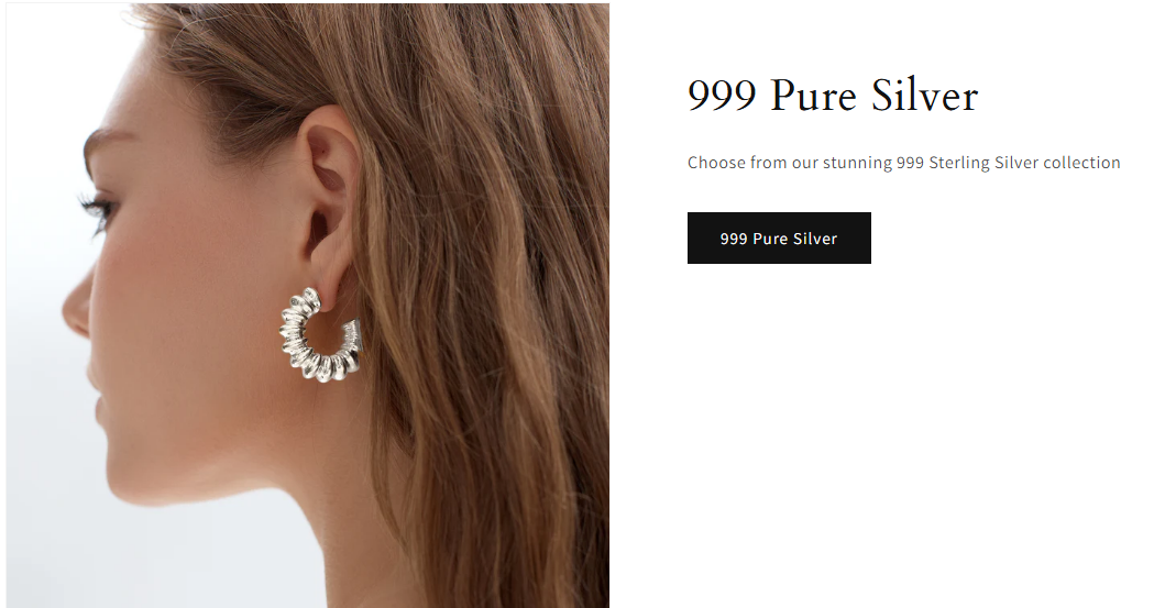 999 pure sliver chucky stylish hoop earring