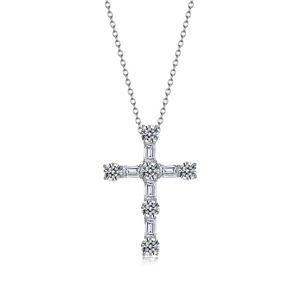 The Grace Cross Moissanite Pendant Necklace