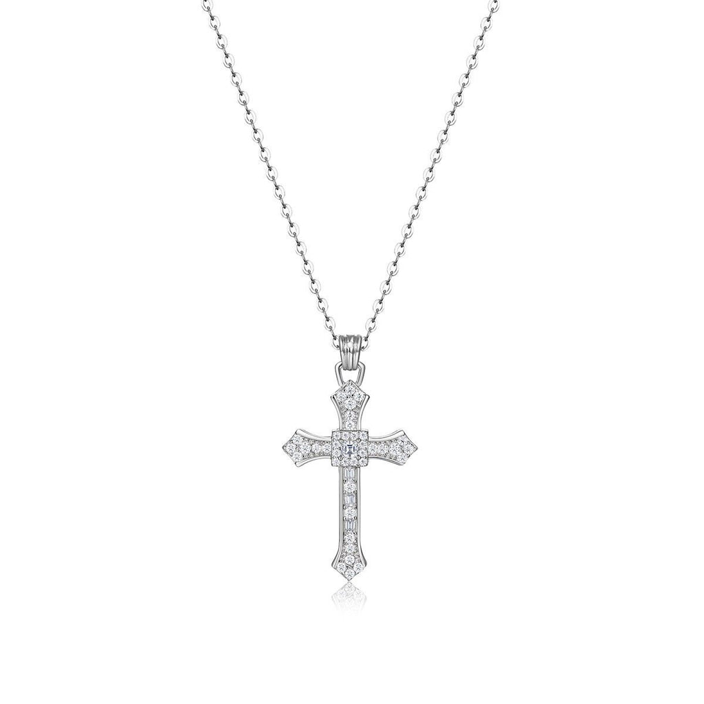 Vintage Cross Moissanite Necklace