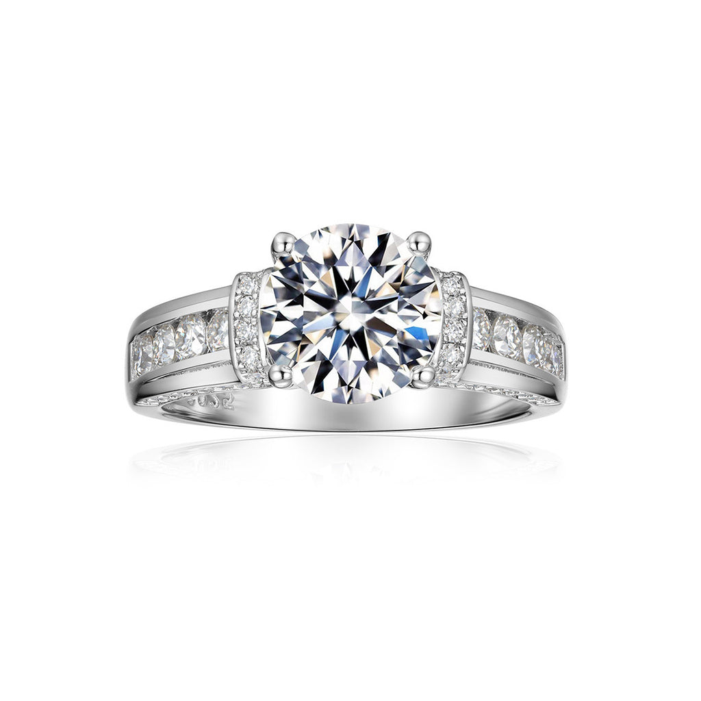Round D Color Moissanite Ring