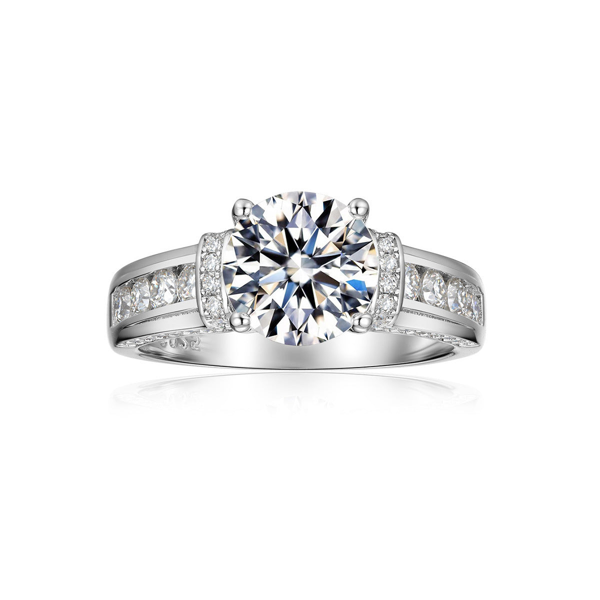 Round D Color Moissanite Ring