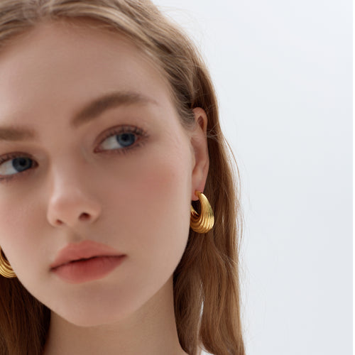 999 Sterling Silver Chunky Electroforming Large Statement Hoop Earrings
