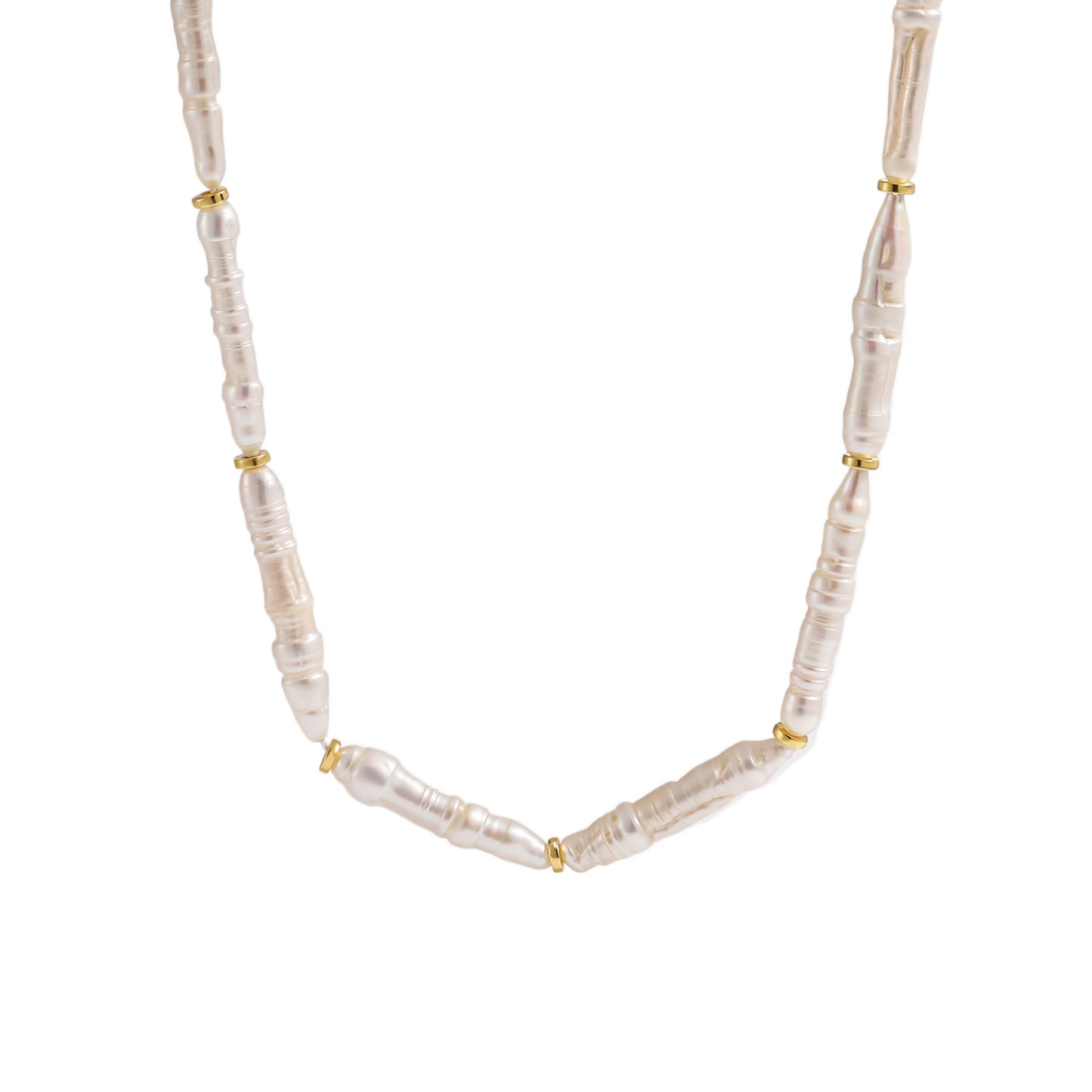 Women Daily Fashion Jewelry Timeless 925 Sterling Silver Elegant Natural Long Stick Pearls Necklace