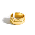 New Irregular Wave Wide 925 Sterling Silver Adjustable Ring