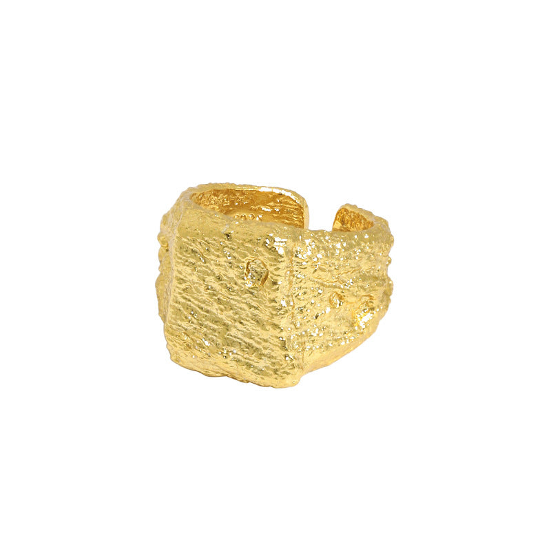 Hot 925 Sterling Silver Men's Geometry Square  Adjustable Ring