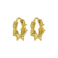 Party Irregular Star Beam 925 Sterling Silver Hoop Earrings