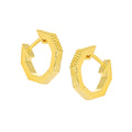 Irregular vertical geometric Octagon 925 Sterling Silver Hoop Earrings