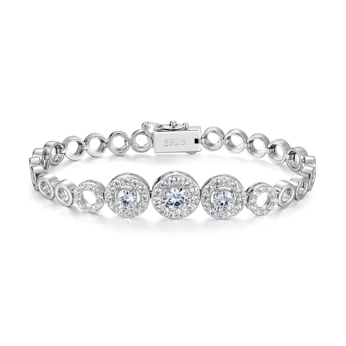 The Apolline Halo Moissanite Bracelet