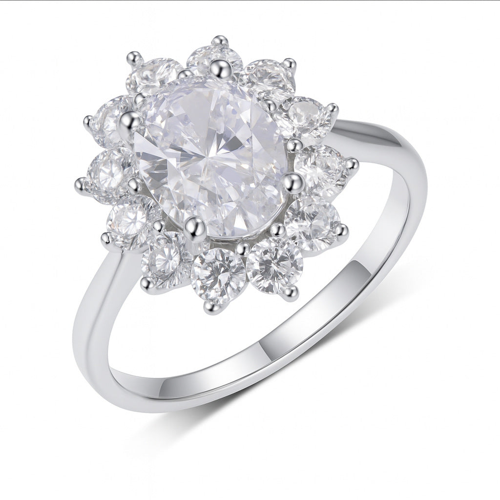The Soleil Halo Moissanite Ring
