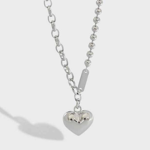 18K Yellow Gold/Rhodium Lady Heart 925 Sterling Silver Necklace