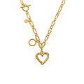 The Inanna Heart T-Bar Necklace 18K Yellow Gold/Rhodium