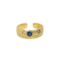 925 Sterling Silver Fashion Colorful Irregular CZ Adjustable Ring