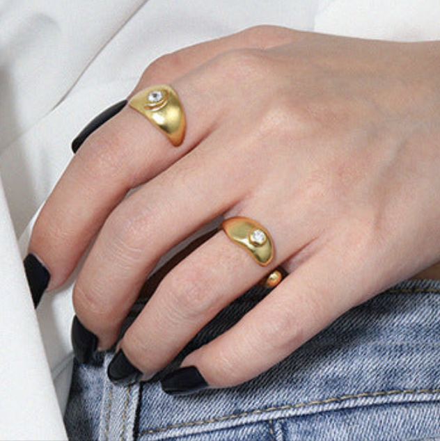 Graduation Devil's Eye CZ 925 Sterling Silver Adjustable Ring