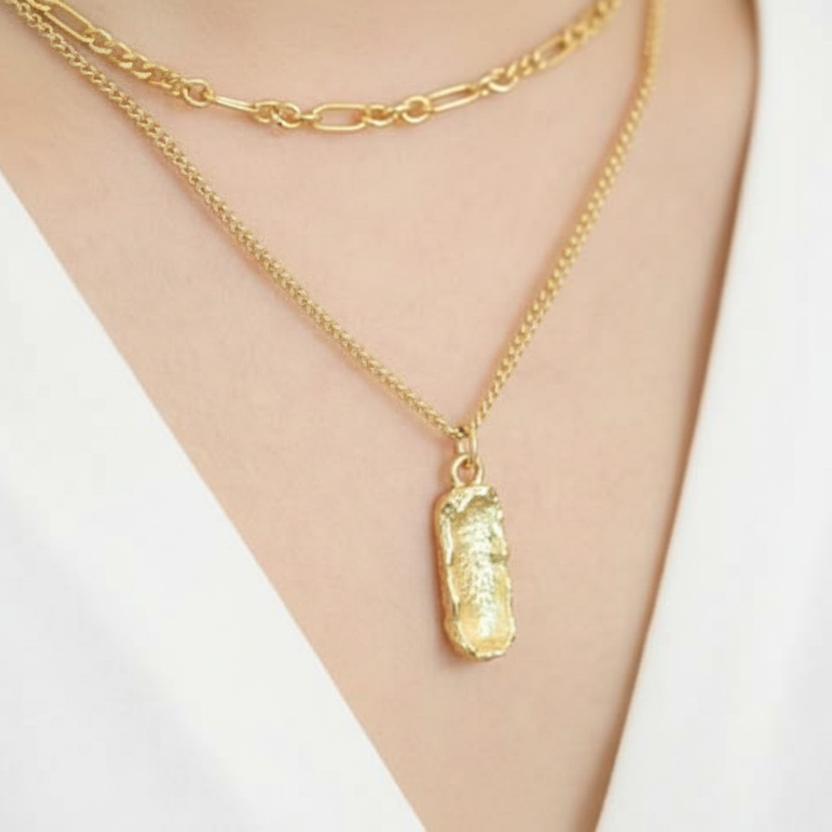 Gift for Her -  Elegant Gold or Silver Peanut 925 Sterling Silver Necklace