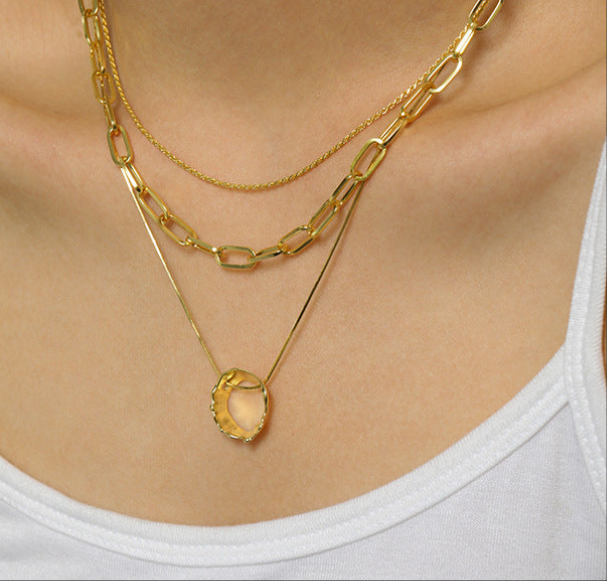 Hot Irregular Circle Snake Chain 925 Sterling Silver Necklace