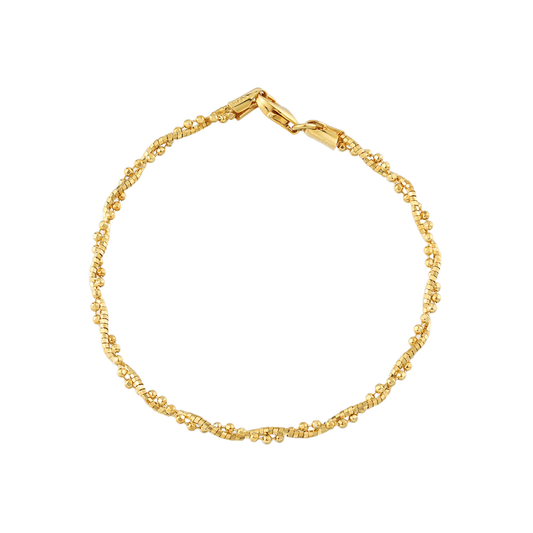 Dainty Beads Tubes Twisted Double Layers 925 Sterling Silver Bracelet