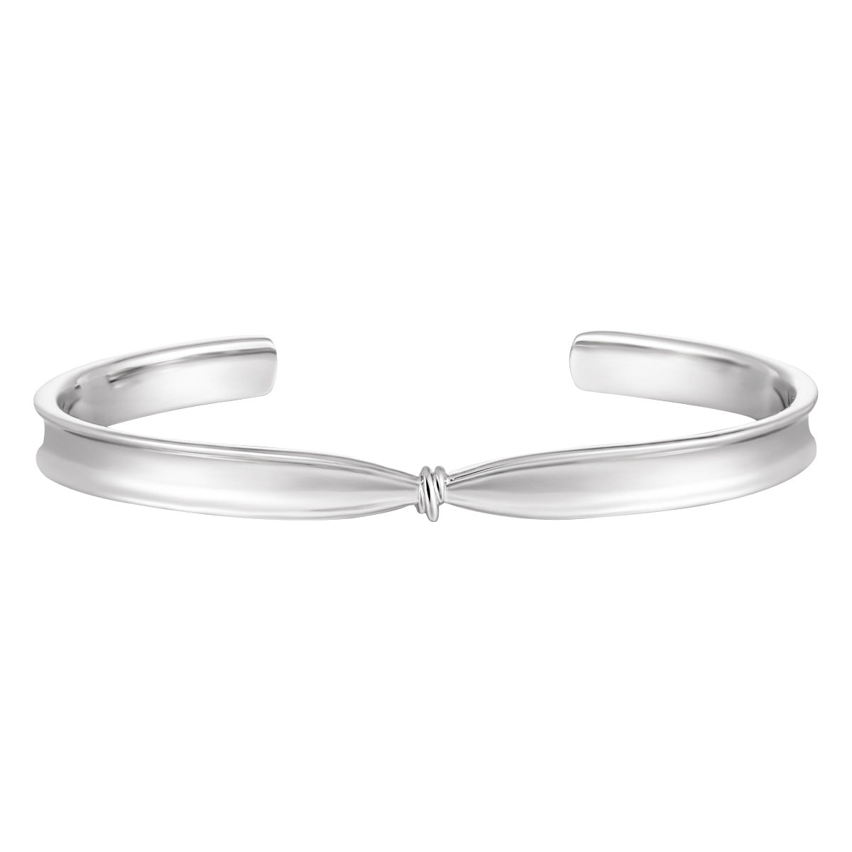 Stunning Fashion Knot 925 Sterling Silver Open Bangle