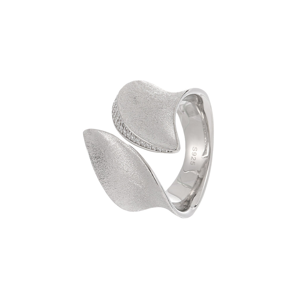 Fashion Chunky CZ Border Geometry 925 Sterling Silver Adjustable Ring