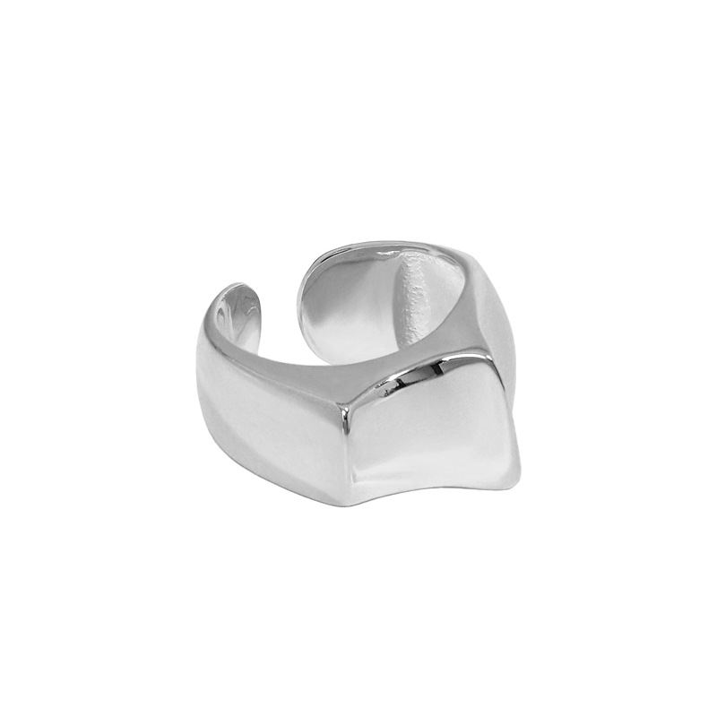 Fashion Glaze Irregular 925 Sterling Silver Adjustable Ring