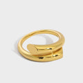 925 Sterling Silver Adjustable Ring Minimalism Line Crossing