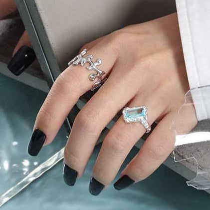 Stylish Irregular Flame 925 Sterling Silver Adjustable Ring