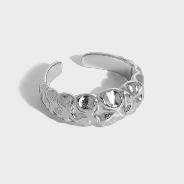 Chunky Fashion Bubble 925 Sterling Silver Adjustable Ring