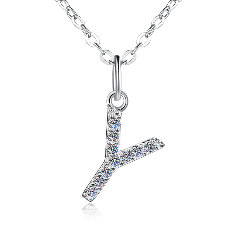 Name Initial Moissanite Necklace