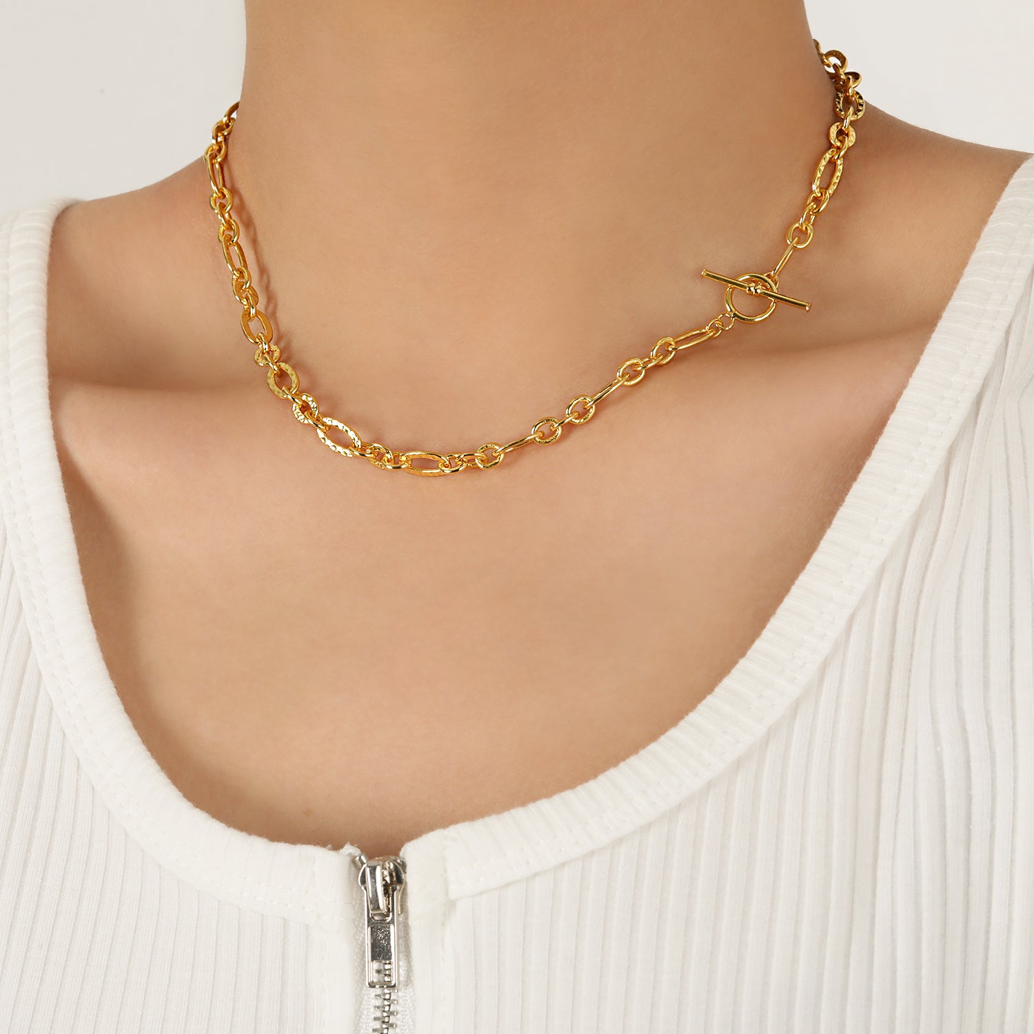Sofia - Hollow Wave Oval Natural Pearl Chain 925 Sterling Silver Necklace