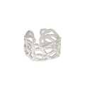 Vintage Irregular Wide Branch Texture 925 Sterling Silver Adjustable Ring