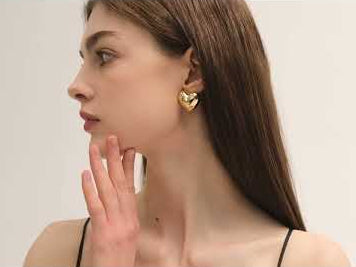 Stunning Romantic Gift 999 Pure Silver Big Heart Honeymoon Statement Stud Earrings