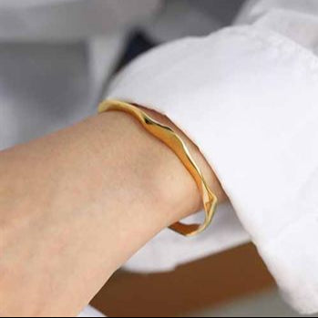 Stunning Irregular 925 Sterling Silver Open Bangle