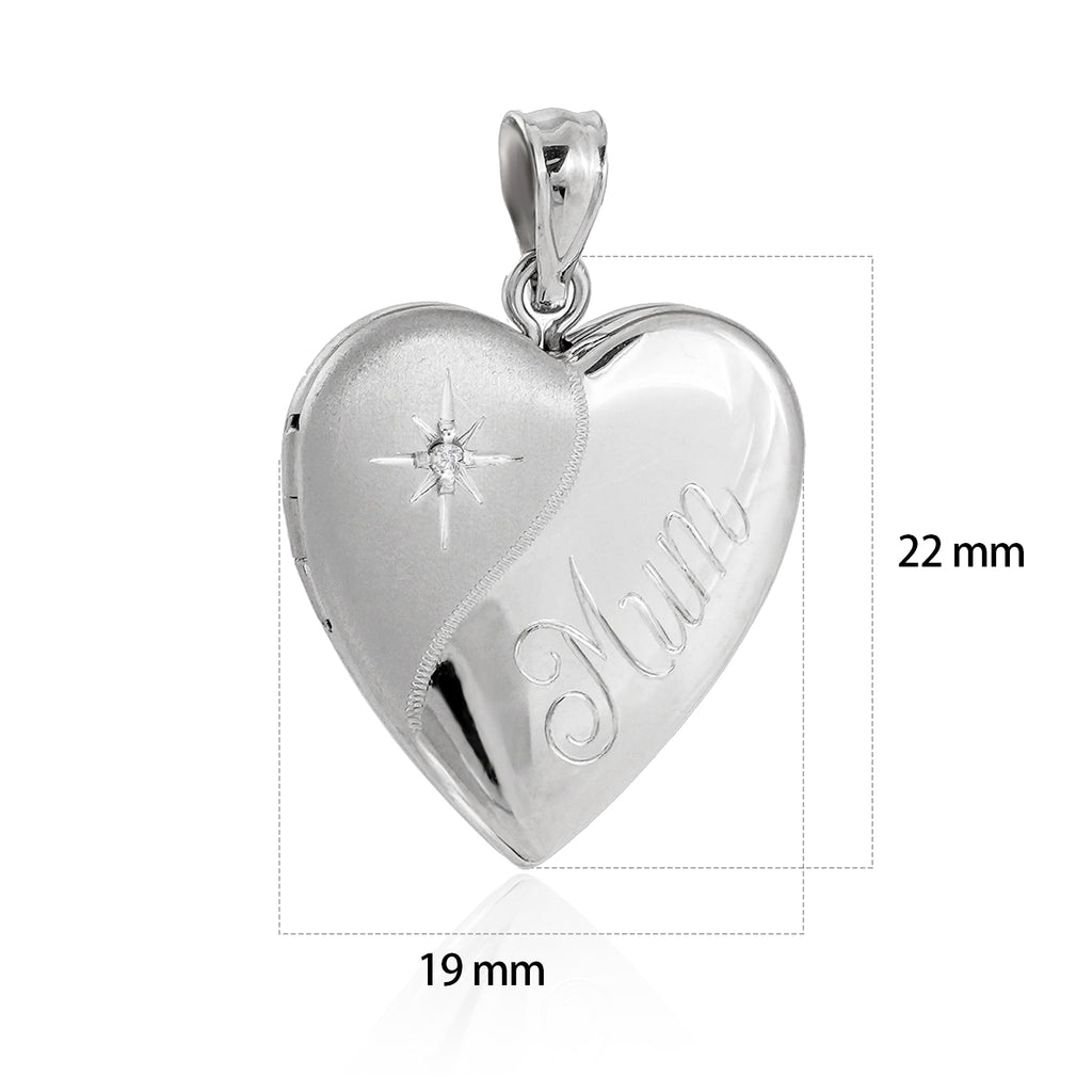 Mother's Day CZ Star Heart Locket Necklace